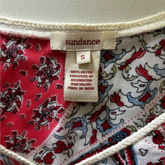 SUNDANCE CATALOG Terreza Paisley Top Size Small‎ Crochet Fringe Detail - Picture 5 of 6